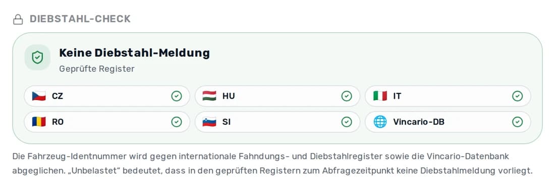 Diebstahl-Check gegen Register